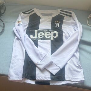 Juventus Black and White Striped Jersey